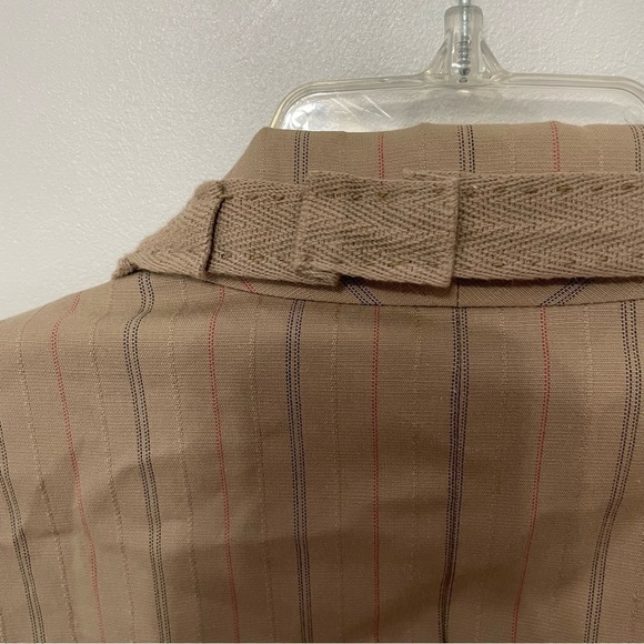 💫 Pinstripe Tailored Neutral Single Breasted Blazer Jacket - Picture 4 of 6